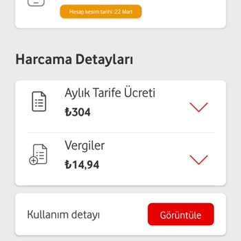 Vodafone Tarife Ücretlendirme Şu