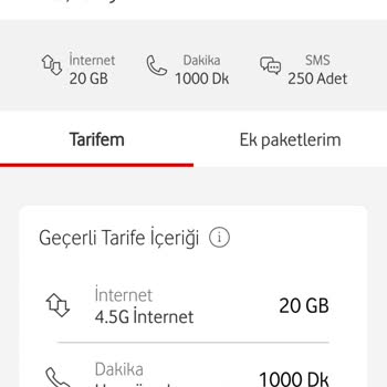 Vodafone Tarife Ücretlendirme Şu