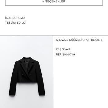 Zara Ürünü Teslim Aldığı Halde İademi Yapmıyor