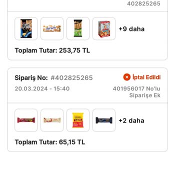 Migros'tan Aldığım Ürünler Gelmedi