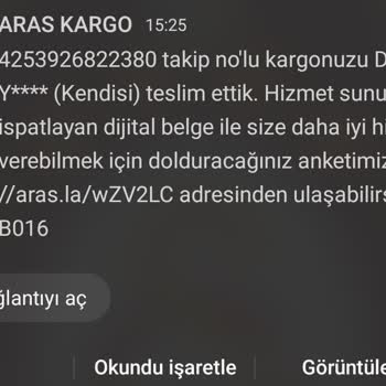 Aras Kargo Teslim Edildi Gösterildiği Halde Teslim Edilmeyen Paket