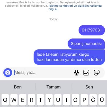 Sneakerslife.tr Ürün İptalini İstiyorum
