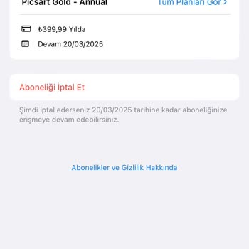 PicsArt Para İade Talebi İstiyorum