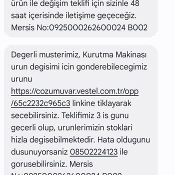 Vestel Km-96201 Kurutma Makinesi Kurutmuyor!