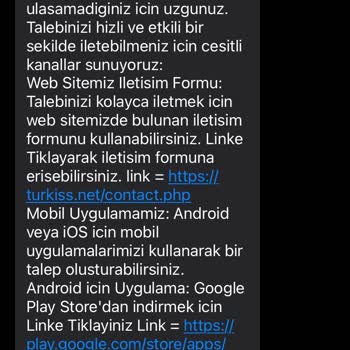 TURKISS İnternet Hizmetiyle İlgili Müşteri Memnuniyetsizliği