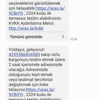 Aras Kargo Ürünü Geç Getiriyor Ve Ulaşılamıyor