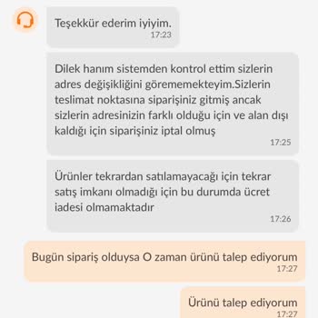 Trendyol Yemek Almadığım Ürünün Parasını Geri Vermiyor