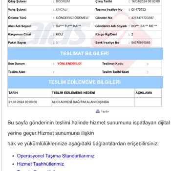 Aras Kargo Kargomu Kendi Kafasına Göre İade Etti