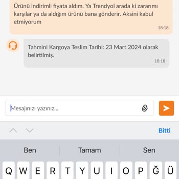 ! Trendyol Satıcı Firma Göndermiyor.!