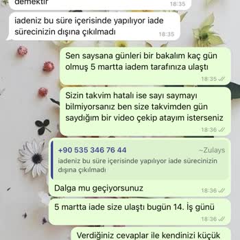 Zülays İade Ücretim Verilen Süre Dolmasına Rağmen Ödenmedi.