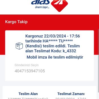 Aras Kargo Kütahya Seramik Şubesinden Dağıtıma Çıkan Kargom