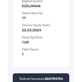 Aras Kargo Aldığım Ürünü Başkasına Teslim Etmiş