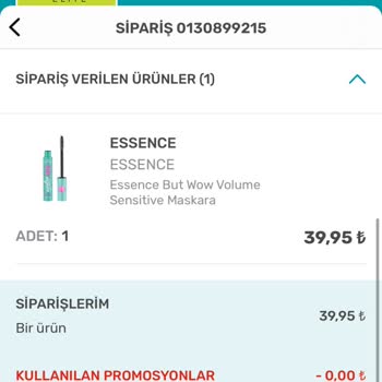 Watsons Tıkla Gel Al Hemen'de Açılmış Maskara Verdiler.