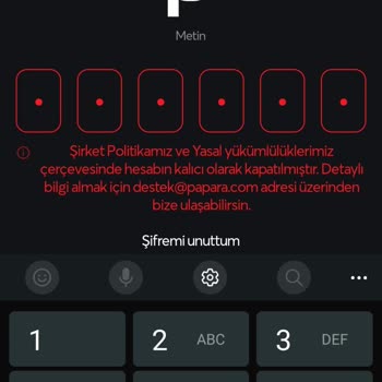 Papara Hesap Kapanması Param İçeride Kaldı