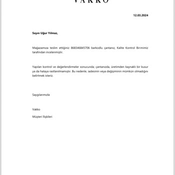 Vakko Ürününün Arkasında Dur