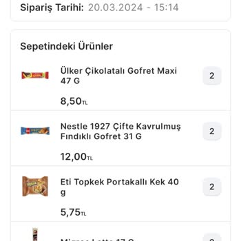 Migros Adana Yumurtalık Şubesi Benden Habersiz Siparişimi İptal Etti