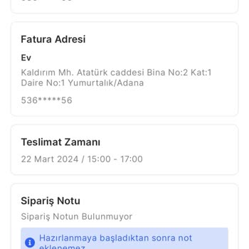 Migros Adana Yumurtalık Şubesi Benden Habersiz Siparişimi İptal Etti
