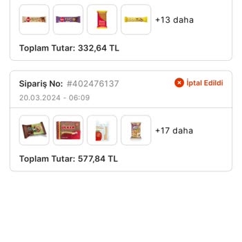 Migros Sipariş Hayal Kırıklığı