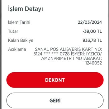 Amazon 39 TL İade İstiyorum