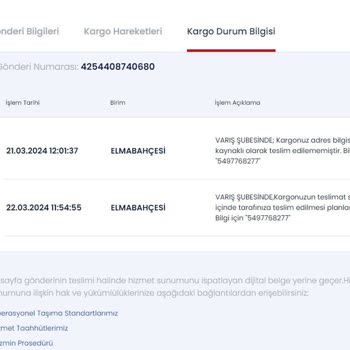 Aras Kargo Pişmanlık Satıcı Firmaya Yazık