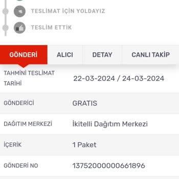 Kargomsende İkitelli'de Bekletilen Ürünlerim