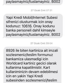 Yapı Kredi Bankası Yaptığım Güncelleme Yapılmamış, Sözleşme Gönderilmemiş Görünüyor