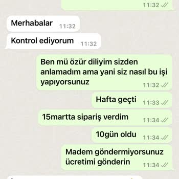 Gerusta Haftalardır Siparişimi Göndermiyorlar