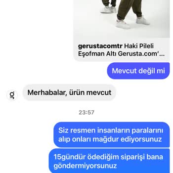 Gerusta Haftalardır Siparişimi Göndermiyorlar