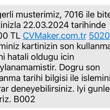 Cvmaker.com.tr Kredi Kartımdan Her Ay Ücret Tahsil Etmişler