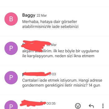 Baggyshop.store İade Edemiyorum/kalitesiz Ürün