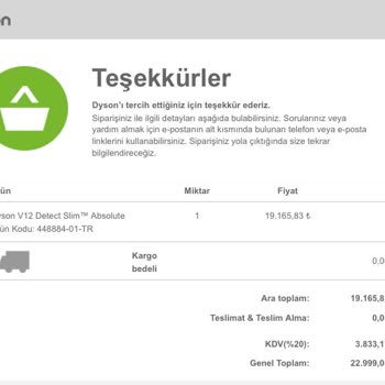Dyson Süpürge Sipariş Sorunu