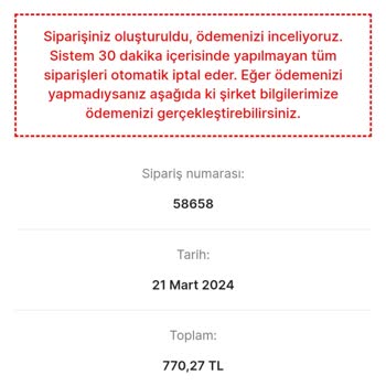 Altı Dekordan Ürün Sipariş Ettim Ödeme Yaptım Ama Gelmedi.