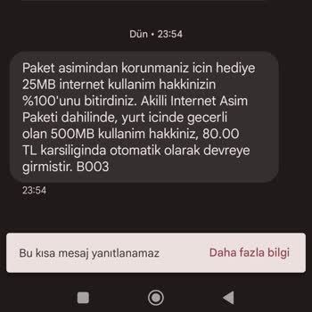 Vodafone Hediye İnternet Yerine Kendi İnternetimden Harcadı
