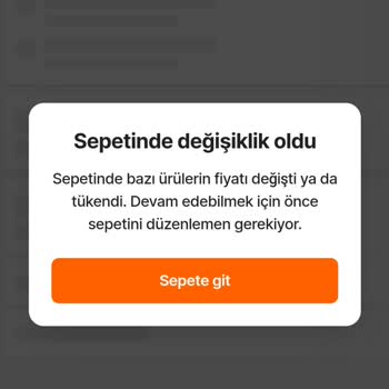 Hepsiburada 'Sepetinde Değişiklik Oldu' Hatası