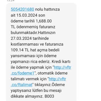 Vodafone Aşım Ücretinin İptali Talebi