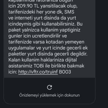 Vodafone Yurt Dışı Paketi Yanlışlığı