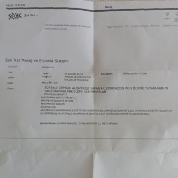 Şok Market Kazanılan Win Paraların Verilmemesi Hakkında