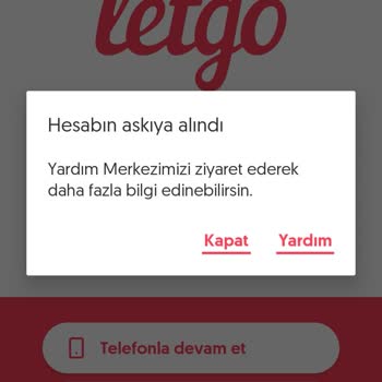 Letgo Hesabı Askıya Alındı