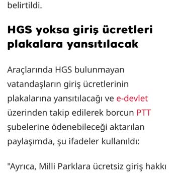 Uludağ Milli Parklar Bildirimsiz 10 Katı Alınan HGS İhlali Geçiş Ceza