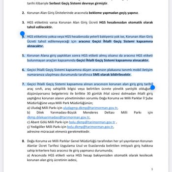 Uludağ Milli Parklar Bildirimsiz 10 Katı Alınan HGS İhlali Geçiş Ceza