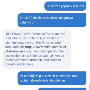 Obilet İle Yaşanan İletişim Ve İşlem Zorluğu
