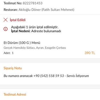 Trendyol İftar Siparişim Teslim Edilmedi Ve İade Sorunu!