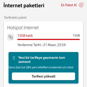 Vodafone İznim Dışında Yapılan Tarife