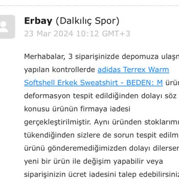 Dalkılıç Spor Ürün Sorunu Ve Mağduriyet Yaşadım