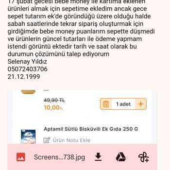 Migros Bebe Money Puanlarımı Çekip Ürünleri Vermedi