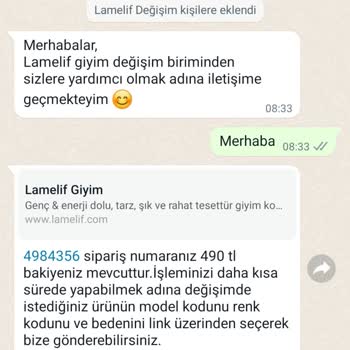 Lamelif Giyim Müşteri Hizmetleri Geri Dönüş Vermiyor