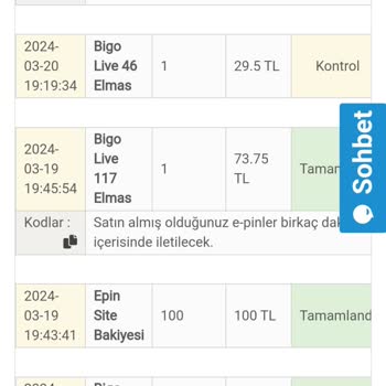 BigoLive Türkiye Epin Kodları Gelmiyor