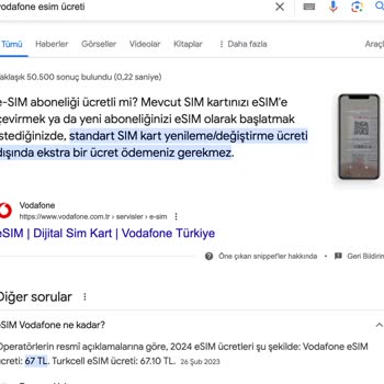 Vodafone E Sim Ücreti
