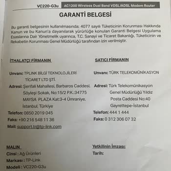 Türk Telekom Modem Garanti Kapsamı