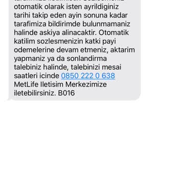 Metlife Bilgim Dışı İşlem